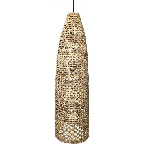 Suspension tressée naturelle en jacinthe deau pour salon élégant - naturel fibre végétale tressée (1/3)