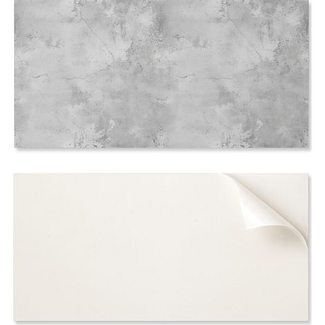 Panel de vinilo autoadhesivo con estampado de 100x50 cm con textura de hormig贸n y grietas.