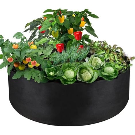 Sac de jardin en feutre noir (90 x 30 cm) avec poignées, idéal pour la plantation et la culture. (1/5)