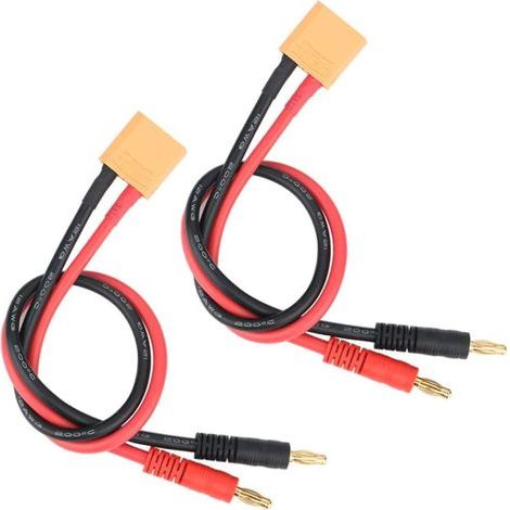2-teiliges XT90-Ladekabel, Ladekabel-Anschlusskabel, Jumperkabel, XT90-auf-4,0-mm-Bananenstecker-Kabel mit 30 cm langem 12AWG-Silikonkabel für RC-Akkus (1/5)