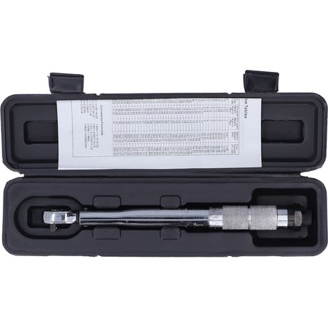 Clé dynamométrique réglable en acier chrome-vanadium, carré 1/4 de pouce, poignet moleté. (1/5)