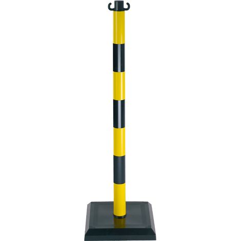 Poteau PVC Jaune/Noir sur socle lesté 3kg - 1000018 (1/2)