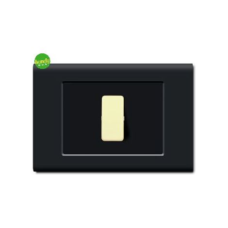 Supporto centrato 2 posti 3 moduli tond - q nero