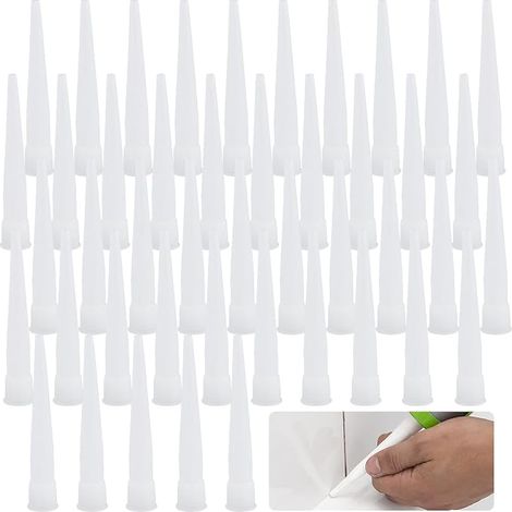 55pcs Cartridge Tips, Cartridge Nozzles, Silicone Tips, Silicone Cartridges, Sealing Nozzles, Silicone Nozzle Applicator Sockets for Adhesive Sealant and Gun (1/5)