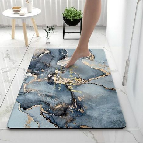 Badezimmerteppich Super Absorbierende Rutschfester Badematte, Badematten Badteppich 40x60cm Badvorleger Extra DüNn Schnelltrocknende Waschbare Badematte Home Rug, Badmatte Bodenmatte Floor Mat Textur