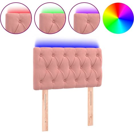 Maison Exclusive - Cabecero con LED de terciopelo rosa 80x7x78/88 (1/5)