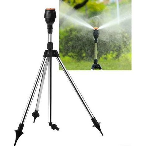 Arroseur Rotatif avec Trépied - 360° Automatique, Extensible, Jardin, Pelouse, Grandes Surfaces