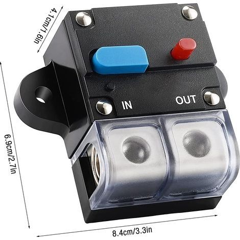 Audio-Schutzschalter, 150-A-Kfz-Sicherung mit Reset-Taste, selbstwiederherstellender Schutzschalter für Auto-Audio und Verstärker, 12–48 V DC (1/4)