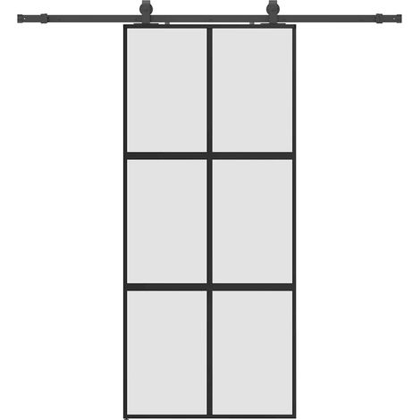 Maison Exclusive - Puerta corredera con herrajes negro 90x205 cm