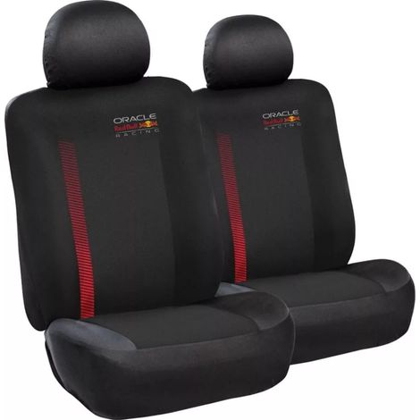 set 2 pezzi coprisedile auto redbull "powerbar" nero e rosso