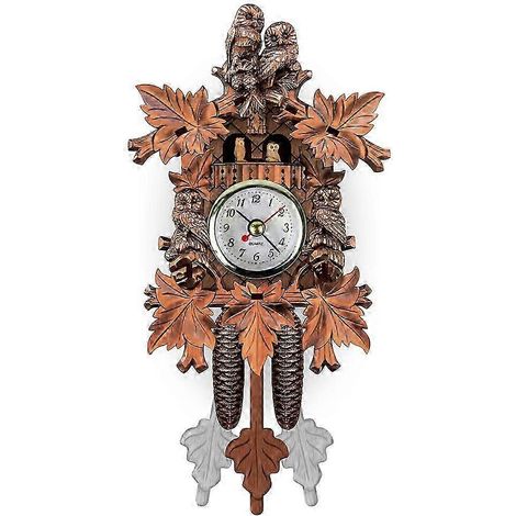 Horloge murale coucou, réveil, horloge de salon vintage en bois 007