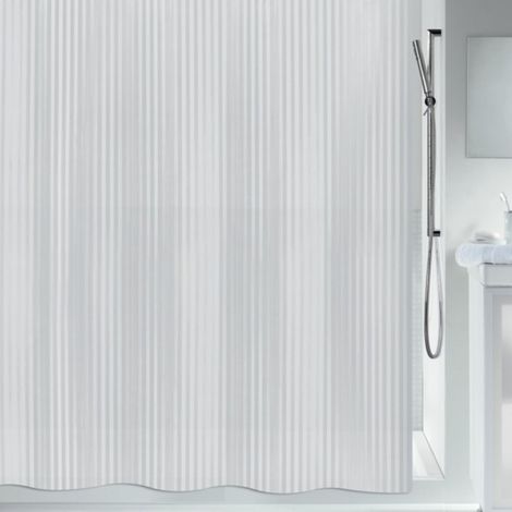Rideau de douche PEVA TWILL 120x200cm Blanc Spirella (1/4)