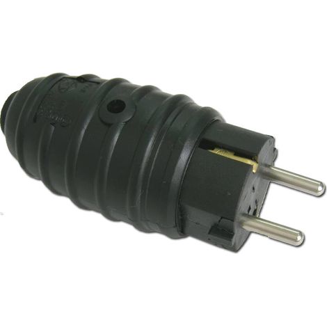 electricidad clavija bipolar con tt goma negra blist 50304-44304