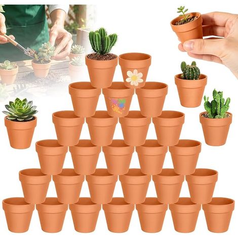 Lot de 30 petits pots en terre cuite de 4,5 x 4,5 cm (1/5)