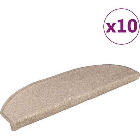 Maison Exclusive - Tapis d'escalier 10 pièces 56 x 17 x 3 cm Taupe Demi-rond (1/5)