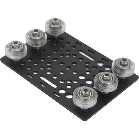Plaque de portique en aluminium noir anodisé pour imprimante 3D, avec poulie transparente réglable de 0,8 à 3,1 pouces, kit de montage CNC, surface robuste et légère. (1/5)