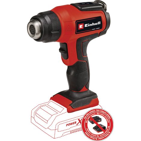 Einhell Décapeur thermique sans fil TE-HA 18 Li-Solo PXC (18V, 2 niveaux de température, avec embout réducteur, embout large et embout à réflecteur) Livré sans Batterie ni Chargeur