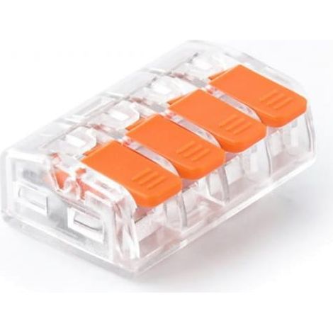Connettore rapido con leva 4x 0,2-4,0 mm2 trasparente E.4192T /100 pezzi/