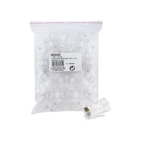 Sacchetto di connettori modulari RJ45 Cat-6 da 100 unità, KRANG. (1/5)