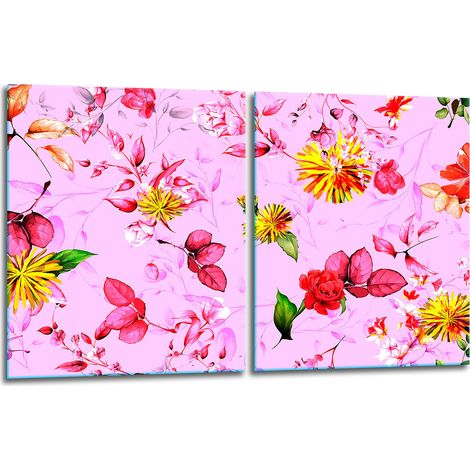 2 plaques de protection en verre pour cuisinière 40x52 fleurs (1/5)