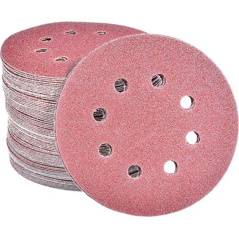 Schleifscheiben 125mm Klett 8 Loch 80 Körnung 100 Stück 100x80 Grit (1/5)