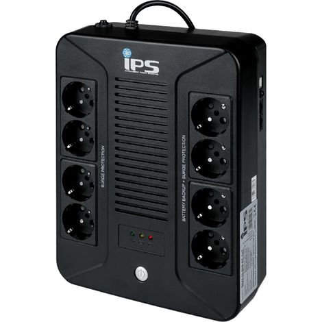 DM1-LI-0k6-PC-1x7: DM1-LI-0k6-PC-1x7: USV-Desktop-Gerät mit modifizierter Sinuswelle, 230 V AC, 600 VA/360 W, mit 1x 12 V/7 Ah Schucko-Batterie ...