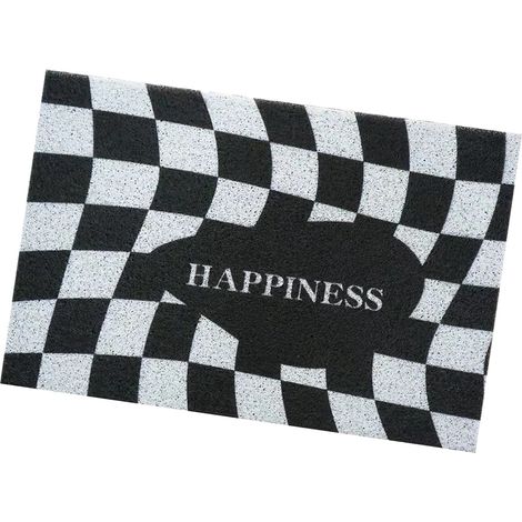 Moquette de cuisine en damier lavable, tapis d'entrée antidérapant, passage couloir noir pour maison restaurant bureau (1/5)