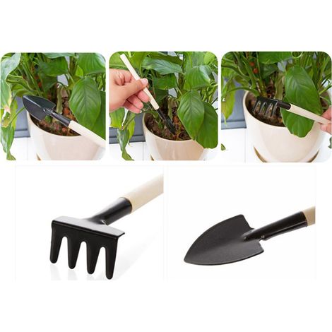 Gartenwerkzeug-Set für Balkon und Garten, Mini-Gartengeräte für den Hausgebrauch, inklusive Schaufel, Rechen und Kombinationswerkzeugen für Gartenpflanzen (1/4)