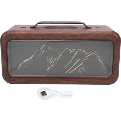 Diffuseur d'huiles essentielles et humidificateur, 600ml, USB, double pulvérisation, aromathérapie de montagne avec lumière, pour la maison, la chambre à coucher, Grain de bois (1/5)
