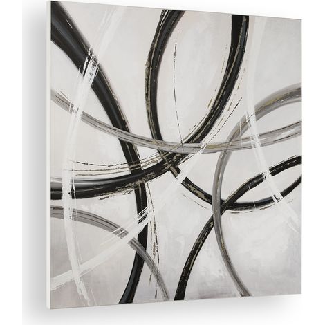 Canvas 120x4x120 Schwarze Streifen vertikale Dekoration / Leinwand für alle Stile, um zu Hause eine Note zu verleihen