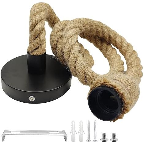 E27 Pendant Light Hemp Rope Cable (1/2)