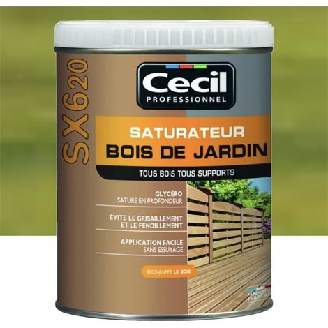 Saturateur bois de jardin 1 L – Protection anti-UV – Formule glycéro pour bois dur et résineux – Application sur pergolas et terrasses – Cecil - SX620 (1/3)