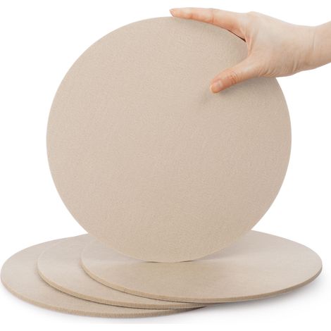 Lot de 4 dessous de verre en feutre pour pots de fleurs, verres, vases, tapis de pot de fleurs pour jardinage, intérieur, protection de table, 25 cm, beige (1/5)