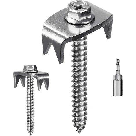 Filiyano-【YD】Agrafes de clôture, clous de clôture pour bois tendre, vis à agrafes réutilisables pour clôtures en treillis et tissées, 50 fixations de (1/5)