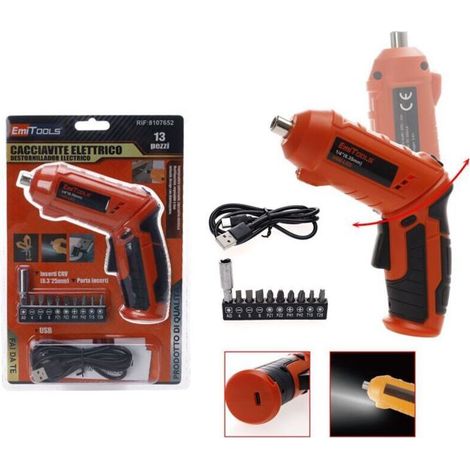 Portable screwdriver, electric screwdriver set, small foldable lithium-ion drill/driver (1/4)