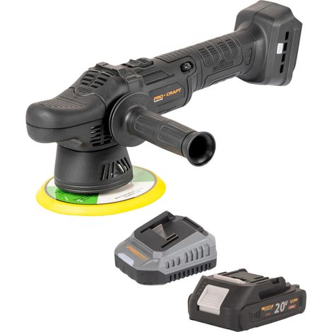 Procraft PM20bb Akku Poliermaschine 20 V 150 mm + 1x Akku 2,0 Ah + Ladegerät