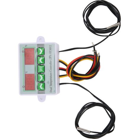 Thermostat numérique ST3012 12V, régulateur intelligent à microprocesseur, interrupteur de contrôle avec affichage digital, sonde précise pour chauffage et refroidissement. (1/5)