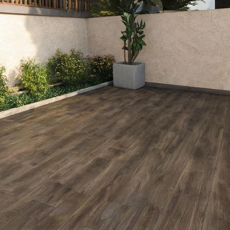 Sol vinyle à clic SPC effet bois gris clair 112 x 22,8 cm en PVC (1/5)
