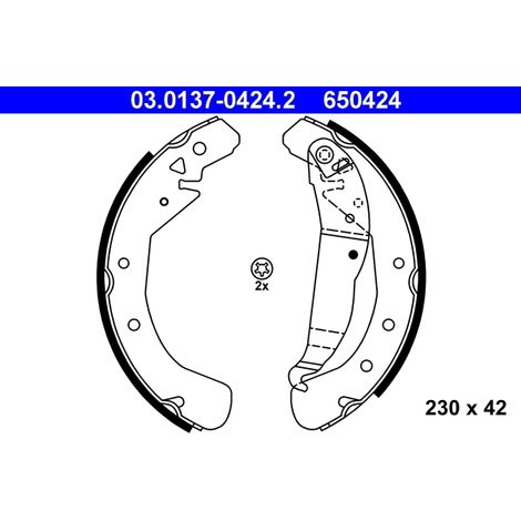 Jeu de mâchoires de frein ATE 03.0137-0424.2 OPEL 16 05 064 16 05 969 93170618
