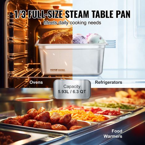 Bac Gastronorme GN 1/3 Lot de 8 Récipient Inox pour Bain-marie 0 (1/5)