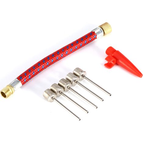 Kit adaptateur de pompe 7 pièces connecteurs d'aiguilles pour ballon de foot, basket, vélo et pneu (1/5)