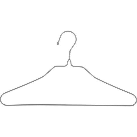 Lot 10 Cintres Métal Fin 39cm Gris Clair Antidérapants pour Chemises & Vêtements Délicats - Optimisation Espace (1/5)