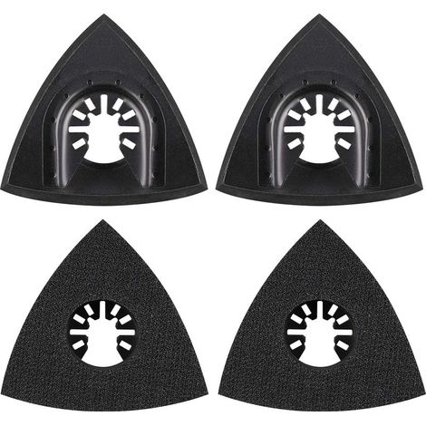4Pcs Delta Patin de Ponçage 80mm Multi-outil Accessoires pour Patin de Fixation, Lame à Multi Outil, Accessoires Outil Oscillant pour Worx Mikita Dewalt Power Tool, Worx Tool, Bosch Multi Outil (1/5)