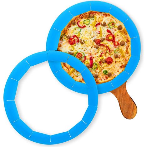 Set di 2 protezioni regolabili in silicone per crostate, senza BPA, utensile da cucina per dolci e pizze. (1/5)