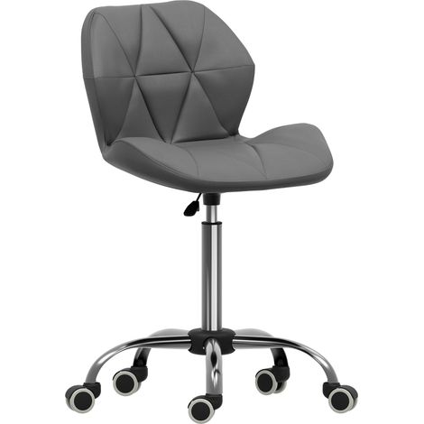Geo Office Chair Faux Leather Adjustable Computer Desk Chair Padded Swivel Seat, Grey (1/5)
