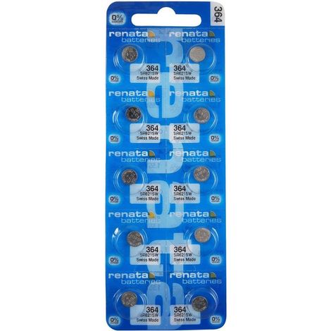 Lot de 10 piles montre 364 SR621SW RENATA