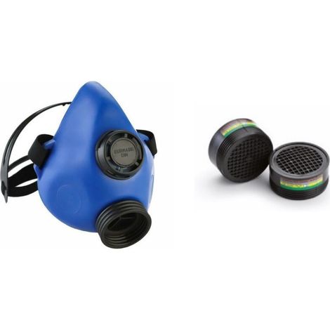 MASCHERA RESPIRATORE con 2  FILTRI EURMASK per polveri gas nocivi sanificazione MADE IN ITALY (1/9)