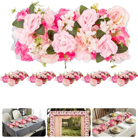 Guirlande de Fleurs Artificielles, Design Réaliste, Utilisation Polyvalente, Rose Rouge Rose (1/2)