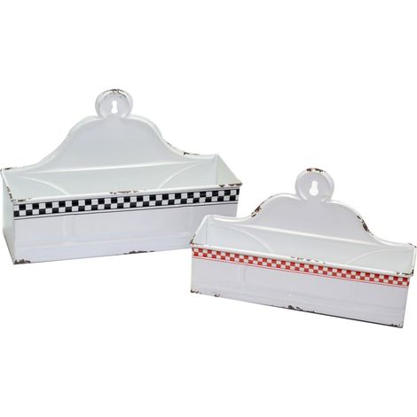 Portatutto metallo 1-2 bianco rosso nero cm 37x11