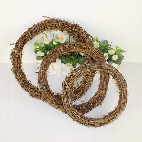 Couronne En Ronce Naturelle - Base Pour Couronne Ronde En Rotin - DIY Décor Porte Fête Mariage Noël - Diamètre 10 À 35 Cm - 1 Pièce (1/5)